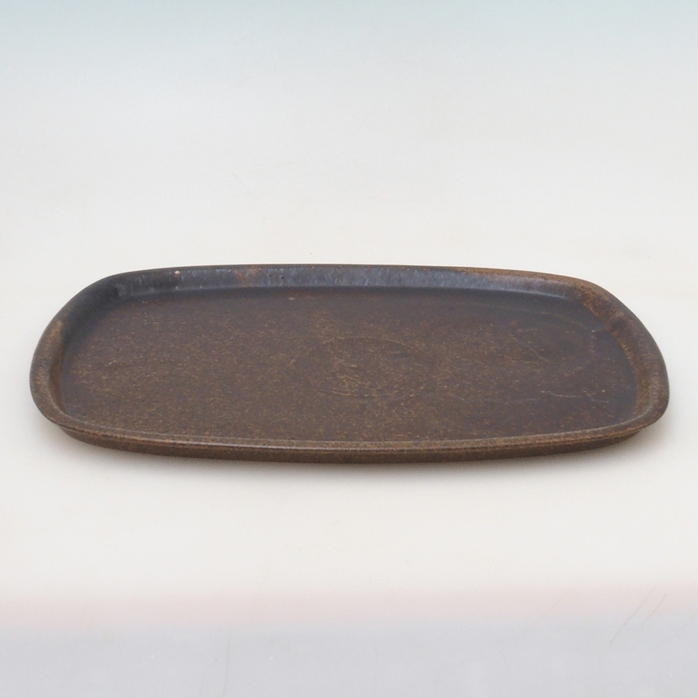 Ceramiczny spodek H10 – 34 x 23,5 x 1,5 cm – brązowy