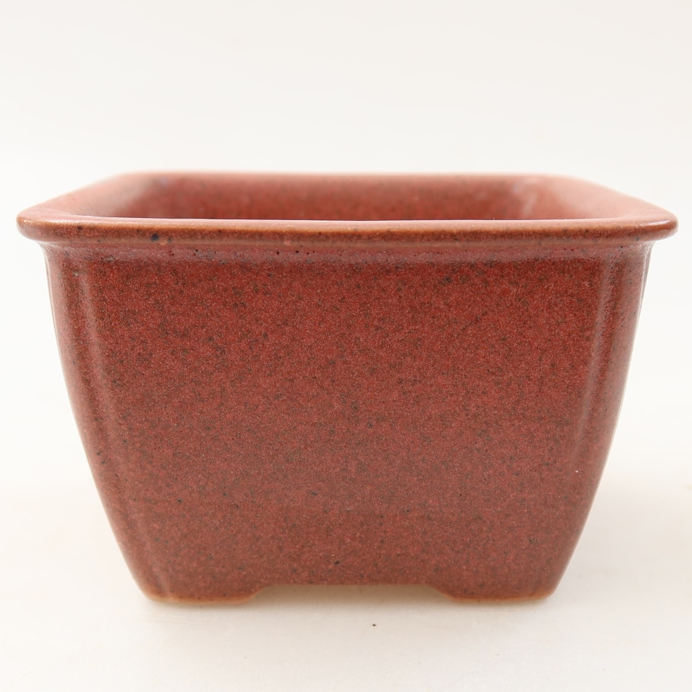 Ceramiczna miseczka do bonsai 8,5 x 8,5 x 5,5 cm, kolor różowy
