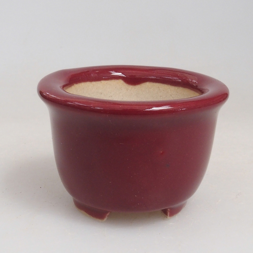Mini miska bonsai 3,5 x 3,5 x 2,5 cm, kolor bordowy