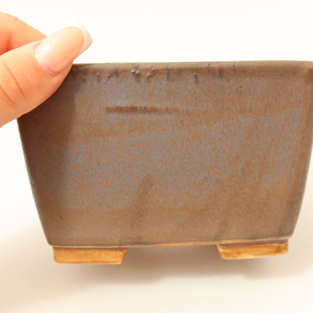 Ceramiczna miska do bonsai 13 x 13 x 8 cm, kolor niebieski