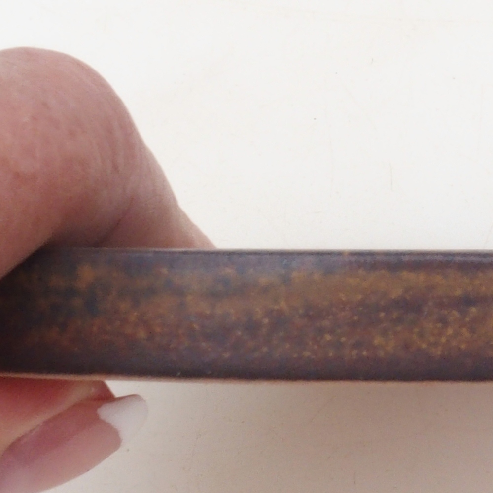 Miska bonsai okrągła D6-L - 13,5 x 13,5 x 1 cm - brązowa