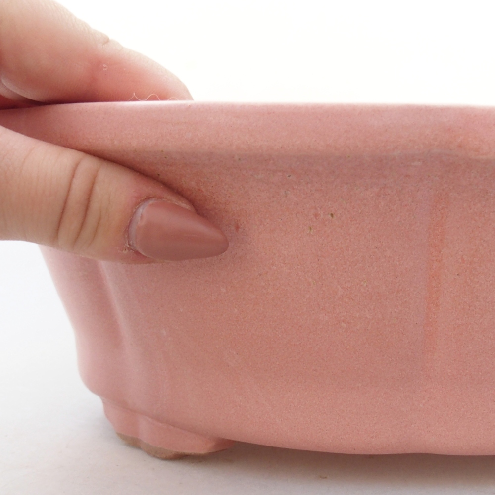 Ceramiczna miska na bonsai 26 x 26 x 8 cm, różowa