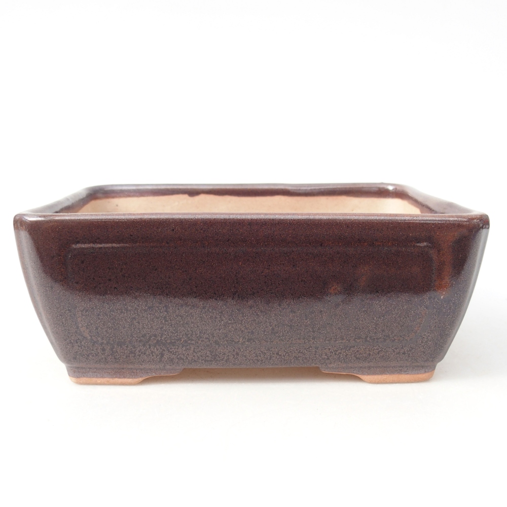 Ceramiczna miska do bonsai 15,5 x 11,5 x 6 cm, brązowa