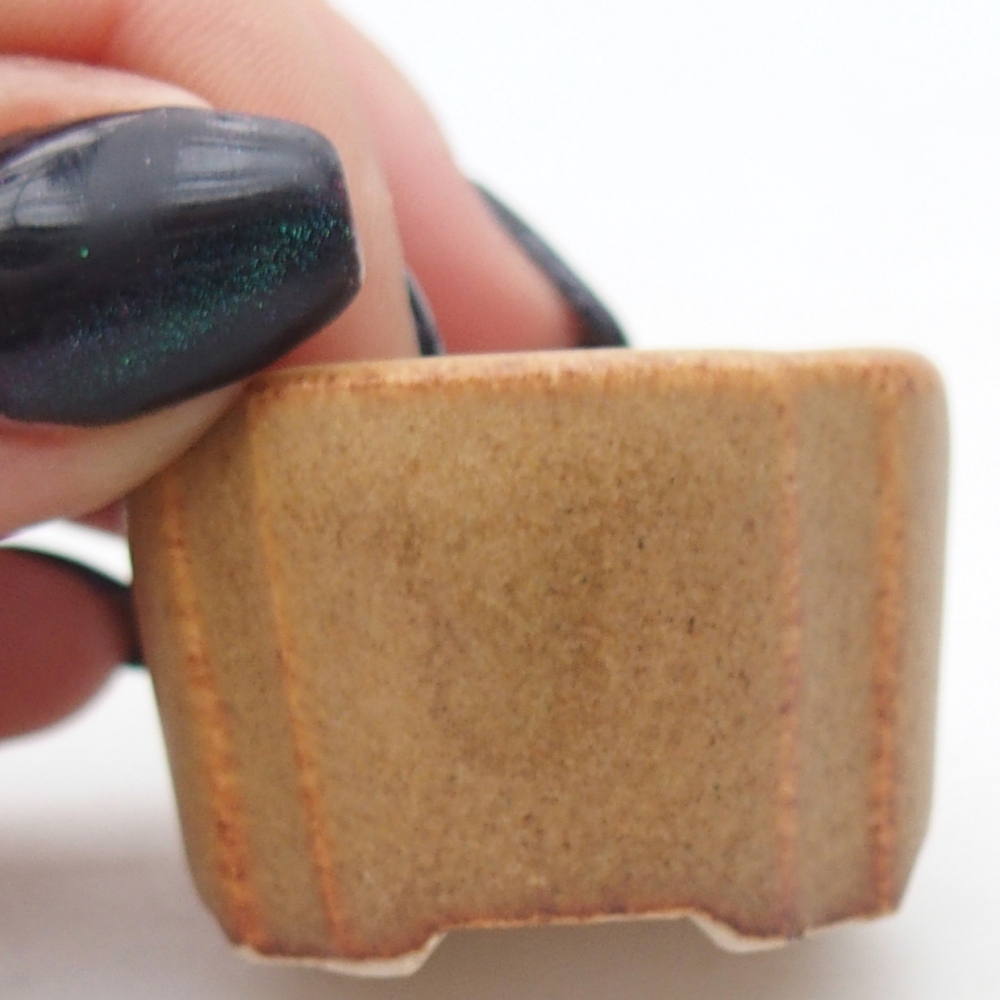 Mini miska do bonsai 3,5 x 3,5 x 2,5 cm, brązowa