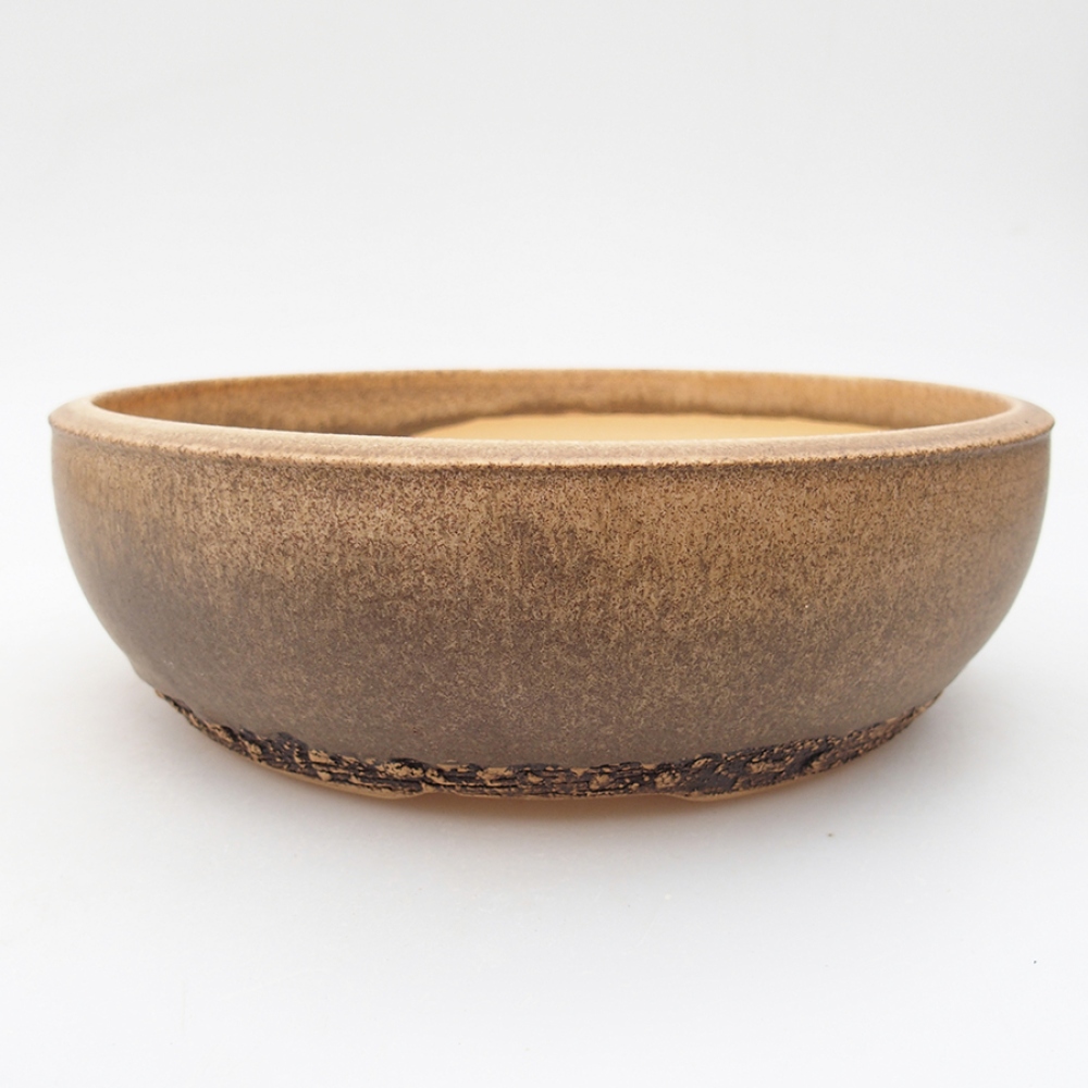 Ceramiczna miska bonsai 21,5 x 21,5 x 7 cm, kolor brązowy