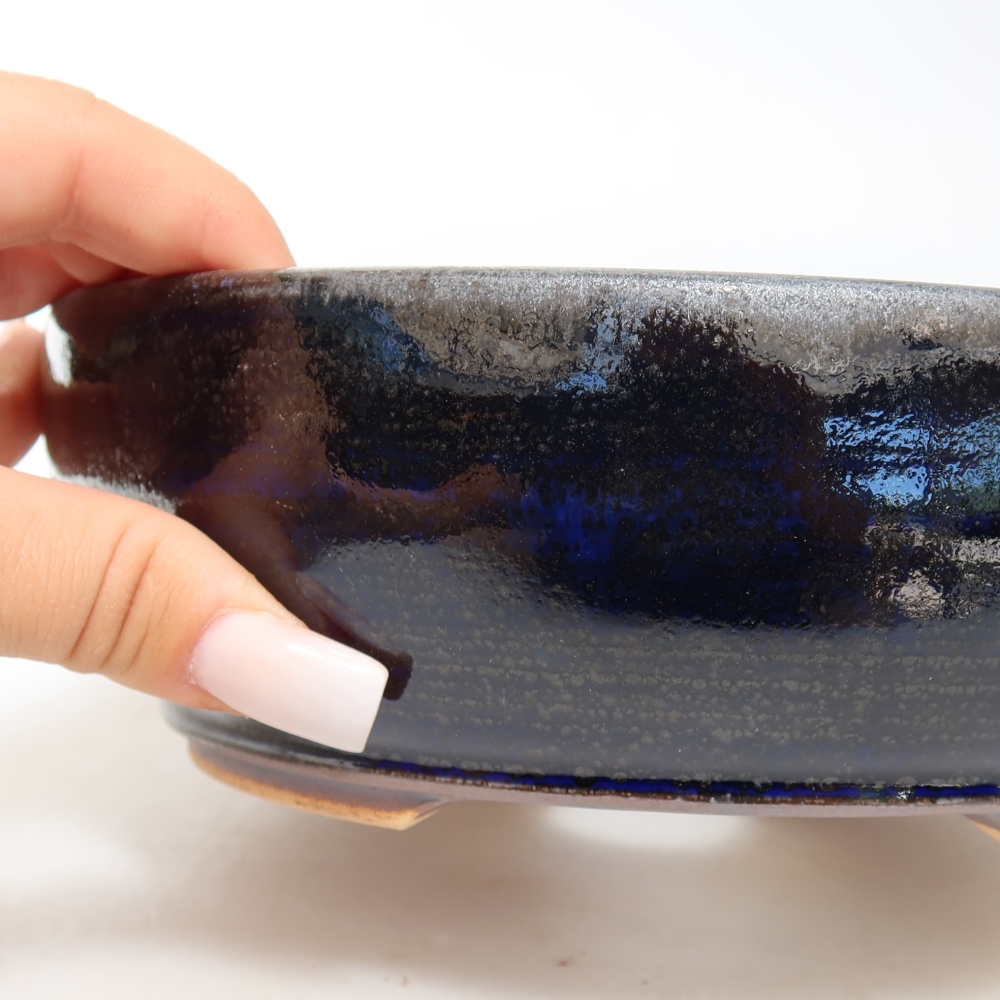 Ceramiczna miska do bonsai 19 x 19 x 7 cm, kolor szary