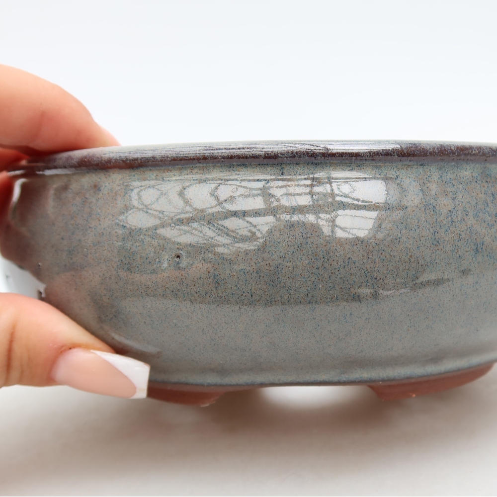 Ceramiczna miska do bonsai 15 x 15 x 6 cm, kolor szary