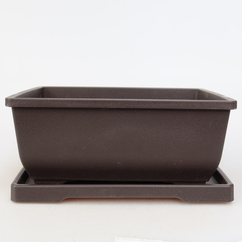 Doniczka do bonsai + podstawka, plastikowa MP-1 – 15 x 11 x 7 cm