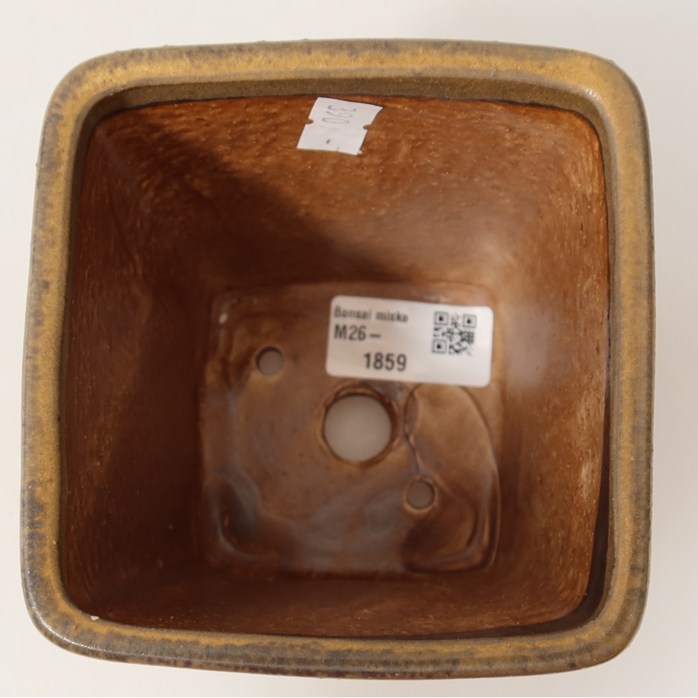 Ceramiczna miska do bonsai 10,5 x 10,5 x 12 cm, kolor brązowy