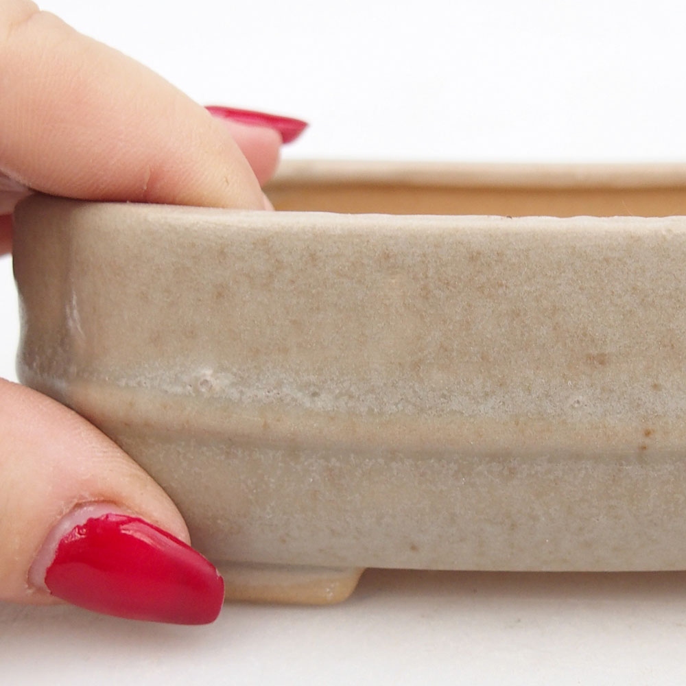 Ceramiczna miska do bonsai 12 x 10,5 x 4 cm, kolor beżowy