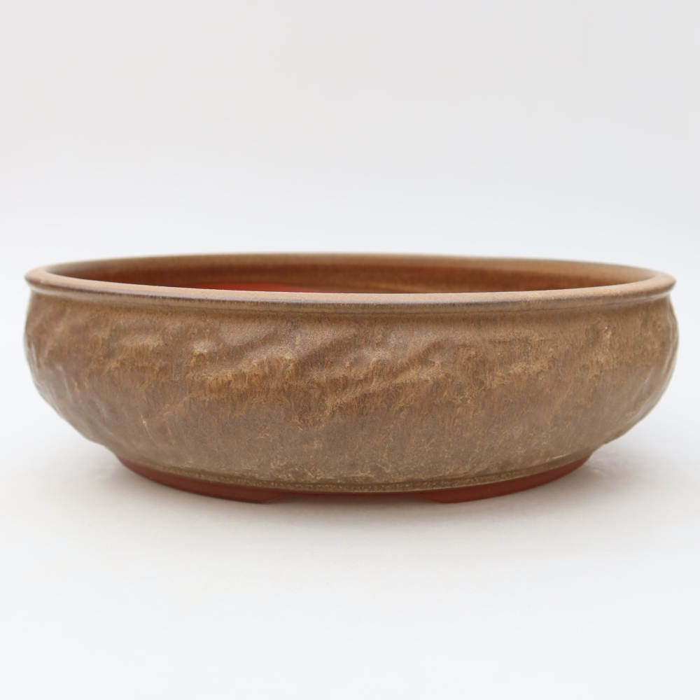 Ceramiczna miska do bonsai 27 x 27 x 7,5 cm, kolor brązowy