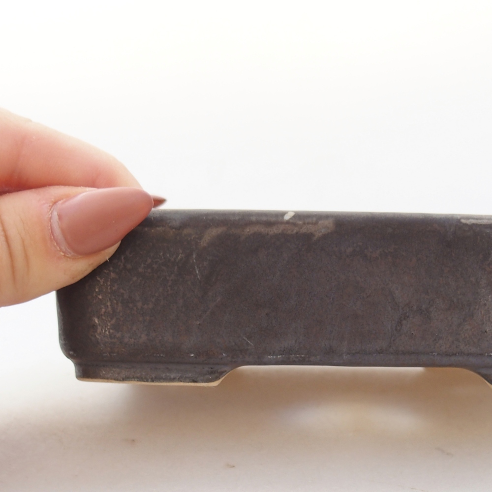 Ceramiczna miska do bonsai 13 x 9,5 x 3,5 cm, szara