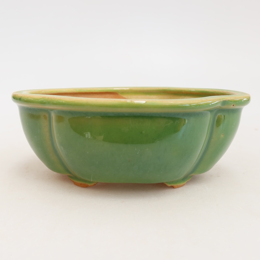 Ceramiczna miska do bonsai 12,5 x 10,5 x 4,5 cm, kolor zielony