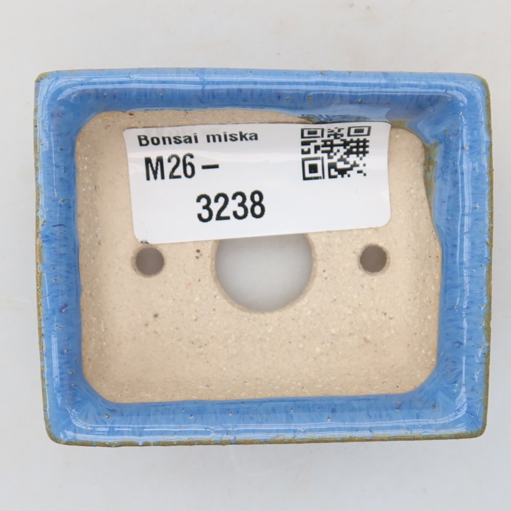 Ceramiczna miseczka do bonsai 6,5 x 6,5 x 2,5 cm, kolor niebieski