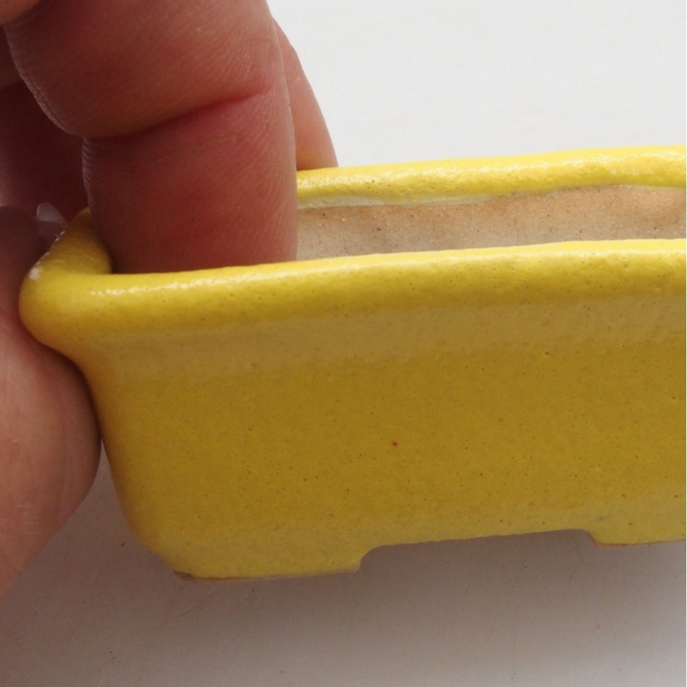 Ceramiczna miska bonsai 6 x 3,5 x 2,5 cm, żółta
