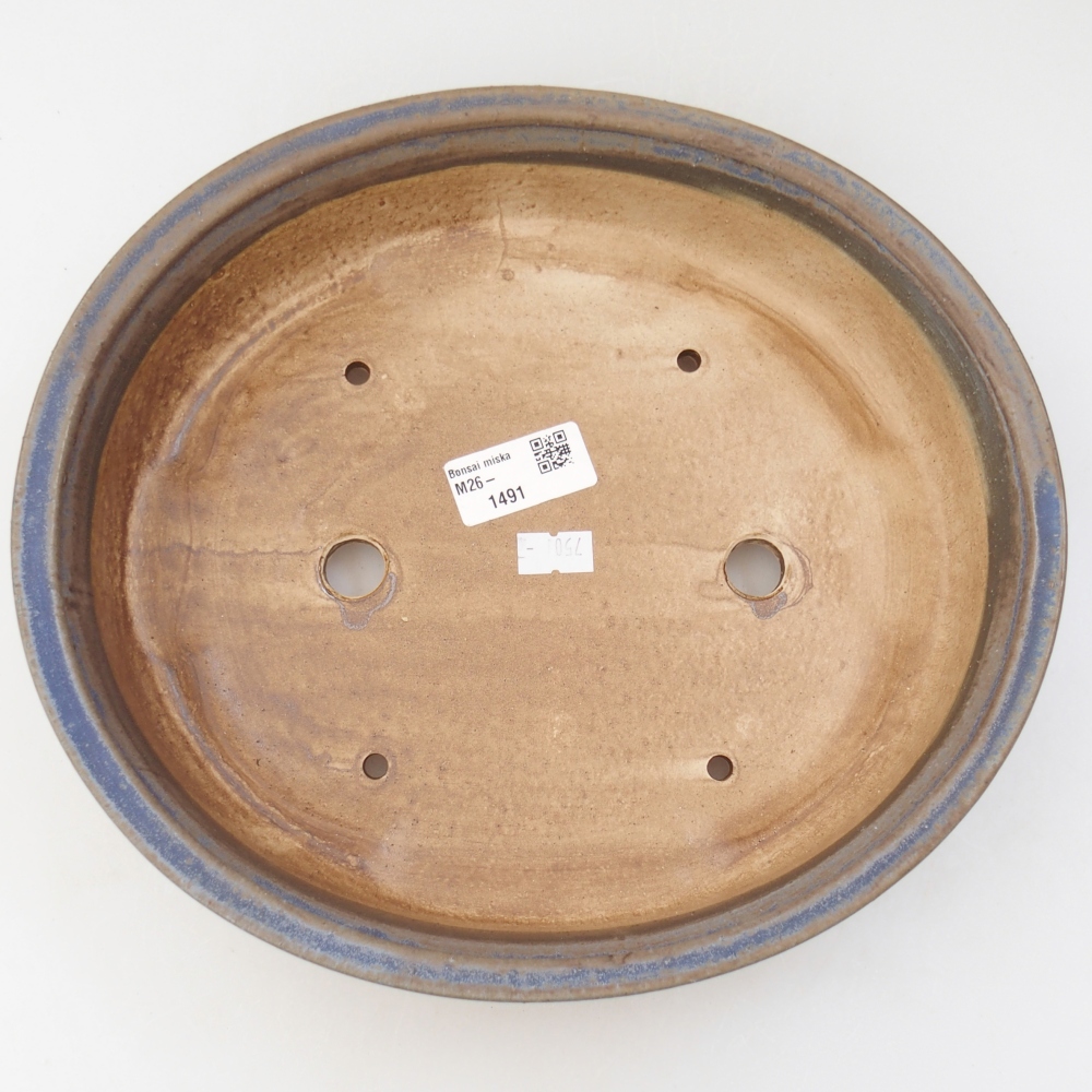 Ceramiczna miska do bonsai 26,5 x 23,5 x 5,5 cm, kolor niebieski