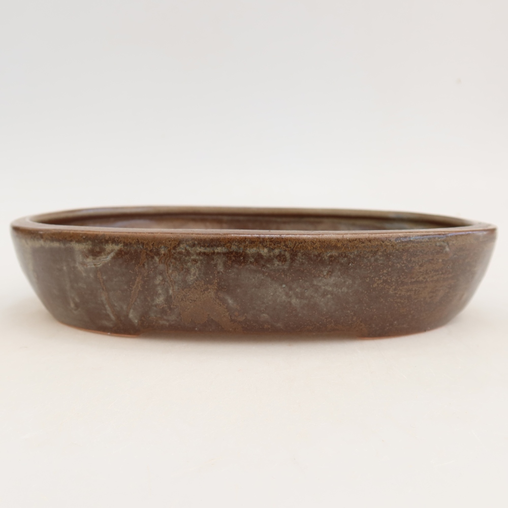Ceramiczna miska na bonsai 22 x 17 x 4 cm, brązowa