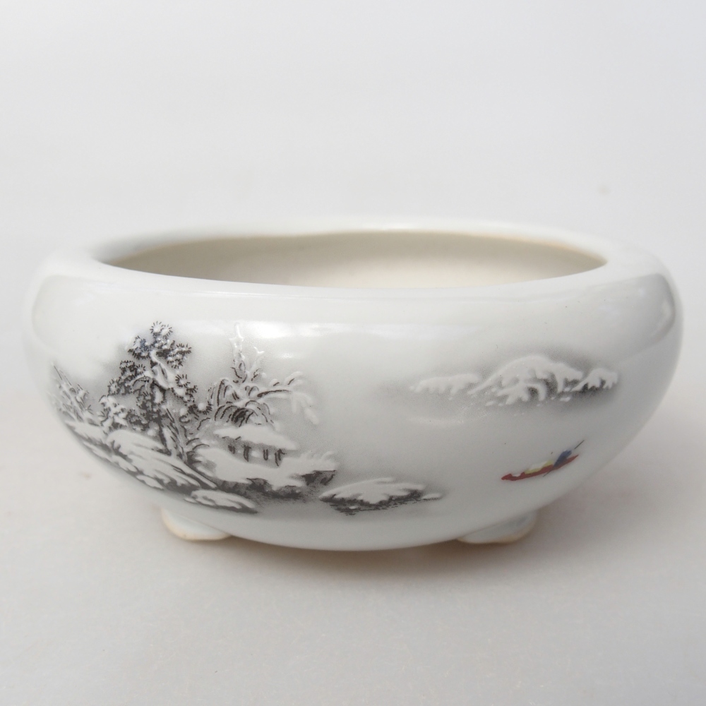 Ceramiczna miska do bonsai 10 x 10 x 5 cm, kolor biały
