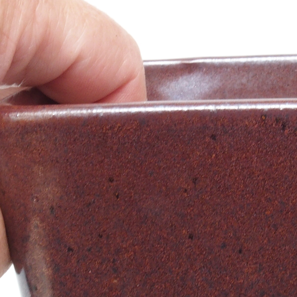 Ceramiczna miska bonsai 10,5 x 10,5 x 11,5 cm, kolor brązowy 
