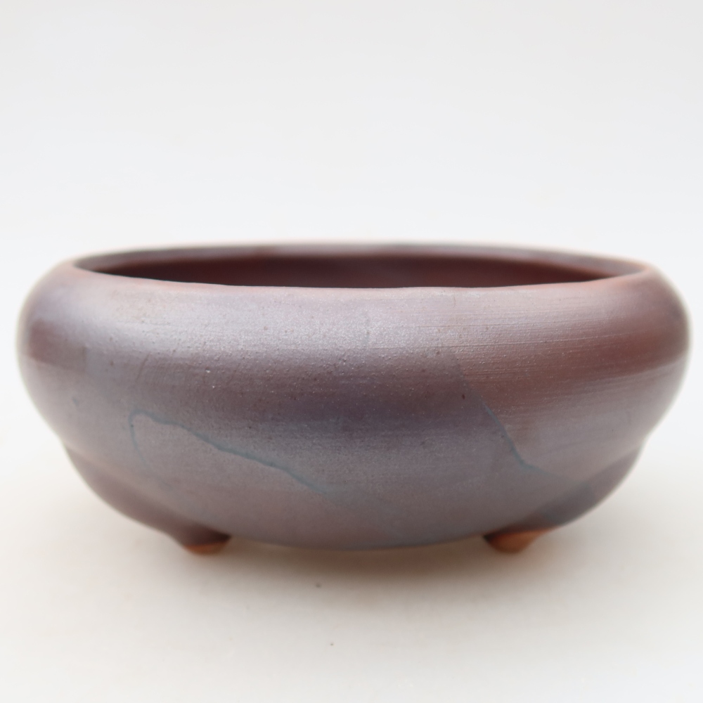Ceramiczna miseczka do bonsai 15 x 15 x 6,5 cm, kolor metaliczny