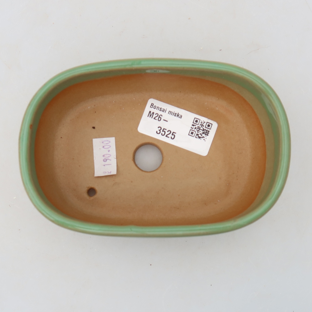 Ceramiczna miska do bonsai 13 x 8,5 x 4 cm, kolor zielony
