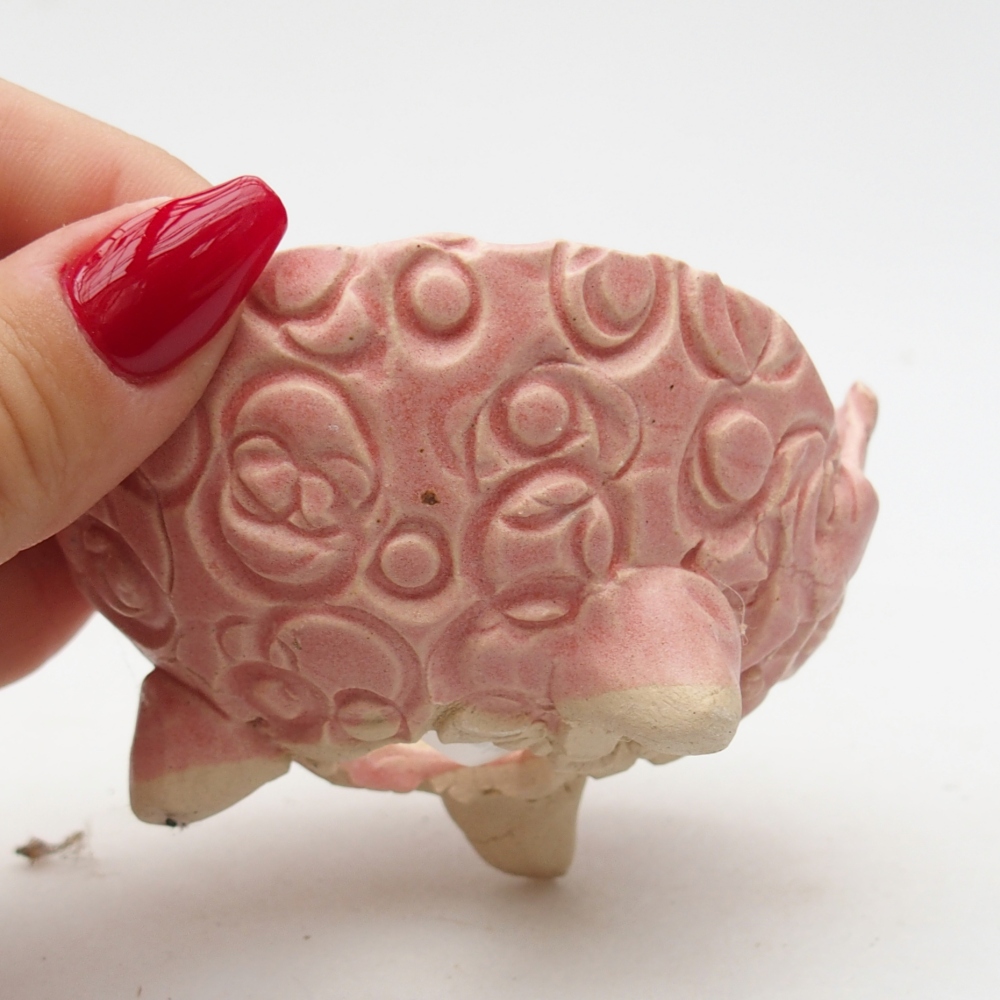 Ceramiczna muszla 8,5 x 8 x 5 cm, kolor różowy