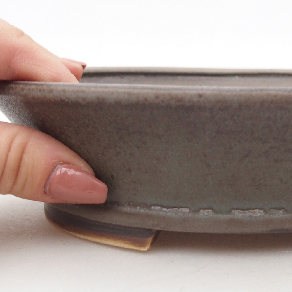 Ceramiczna miska na bonsai 17,5 x 16 x 5 cm, kolor niebieski