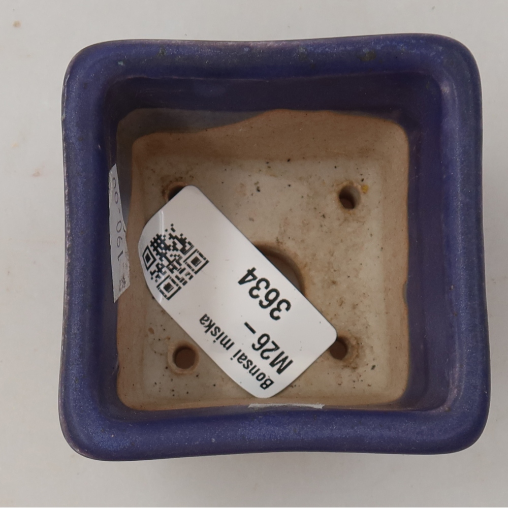 Ceramiczna miseczka do bonsai 6,5 x 6,5 x 5 cm, kolor fioletowy
