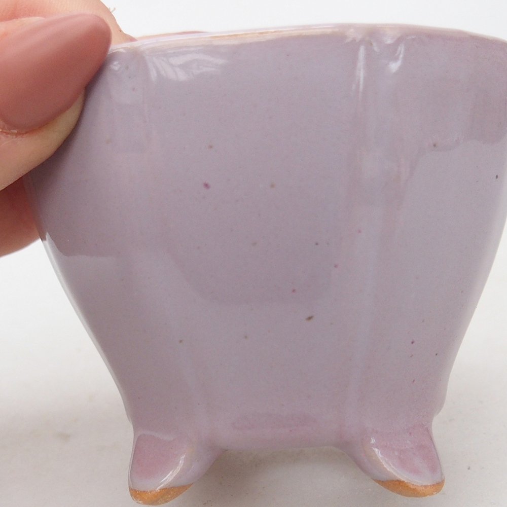 Ceramiczna miska do bonsai 7,5 x 7,5 x 6 cm, różowa