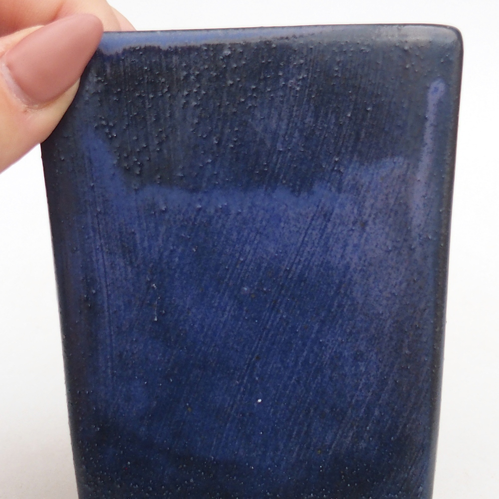 Ceramiczna miska do bonsai 7,5 x 7,5 x 10 cm, kolor niebieski