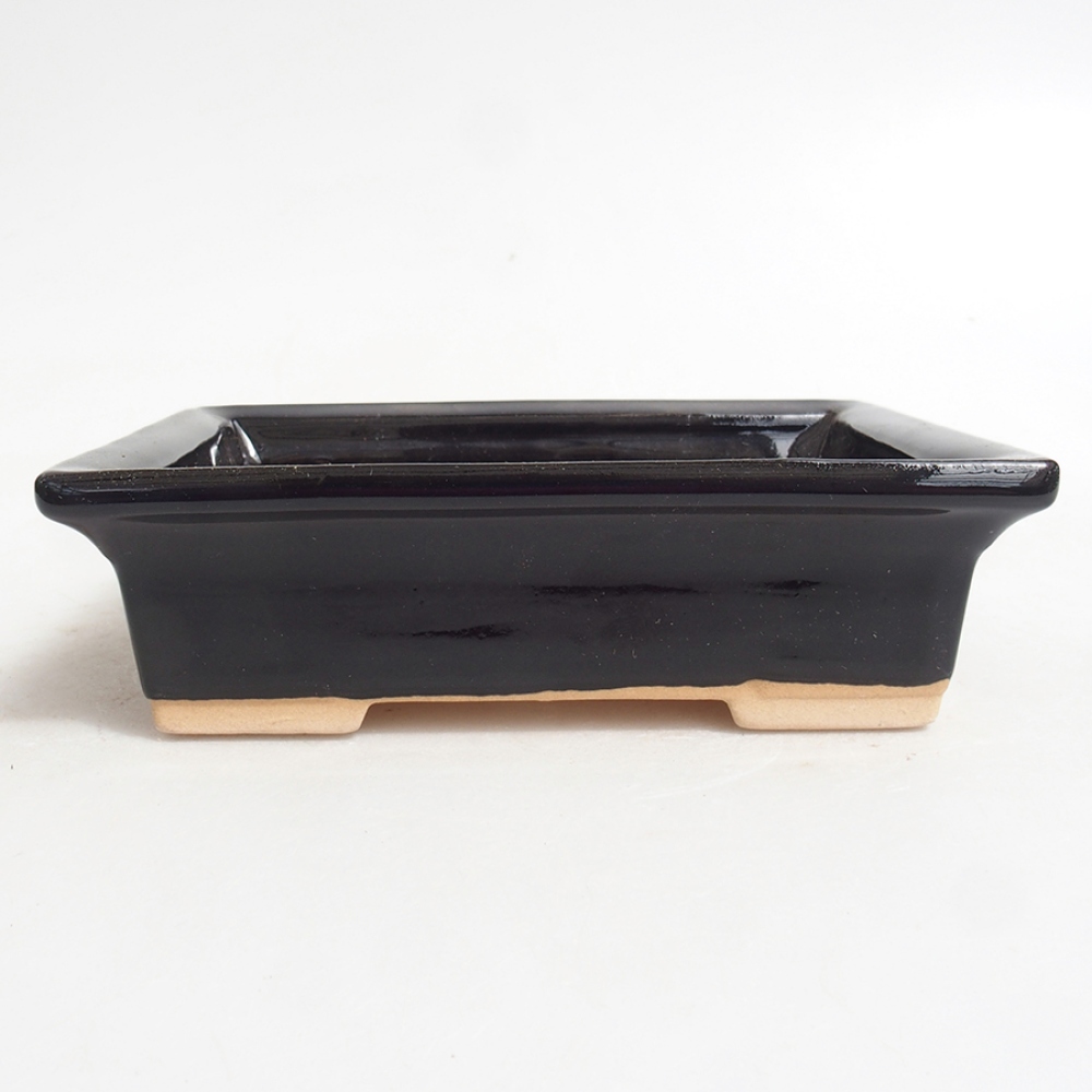 Ceramiczna miska bonsai 13 x 10 x 4 cm, kolor czarny