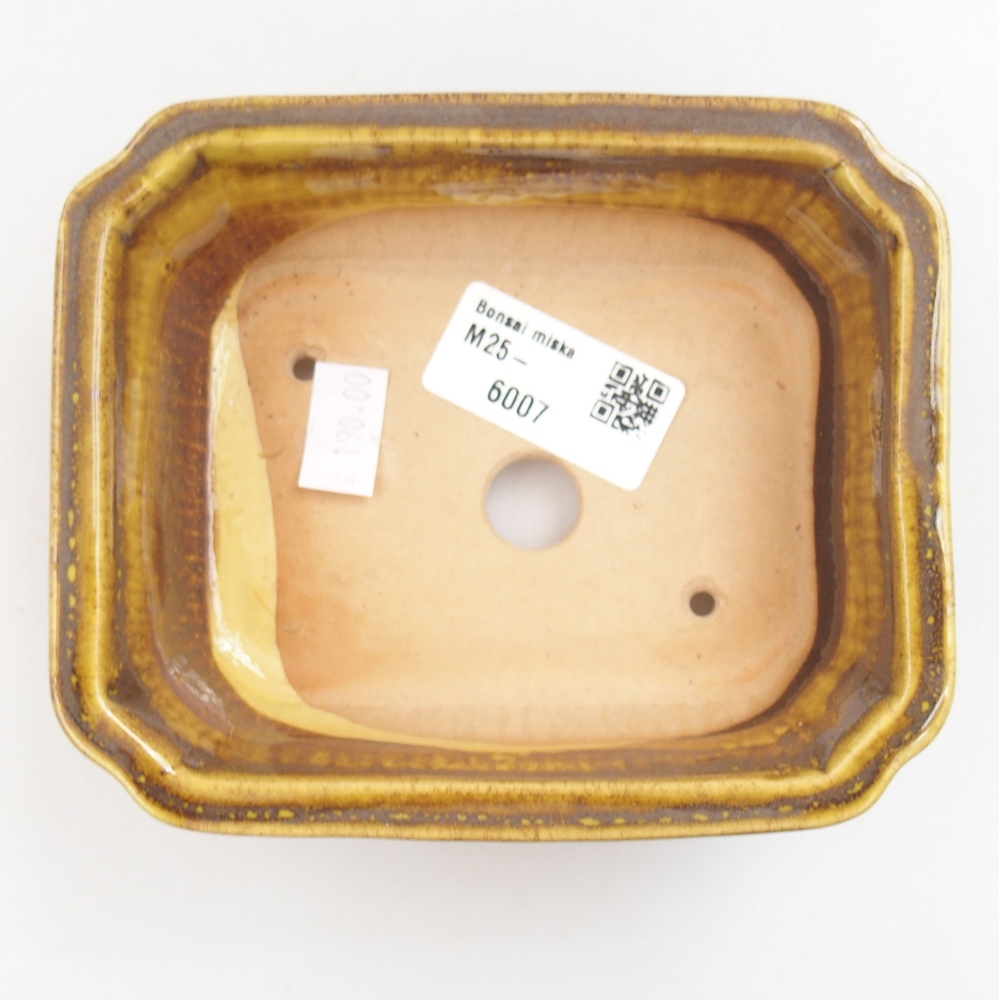 Ceramiczna miska bonsai 13 x 10,5 x 4 cm, kolor Żółty
