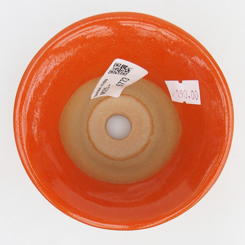 Ceramiczna miska do bonsai 10,5 x 10,5 x 7 cm, pomarańczowa