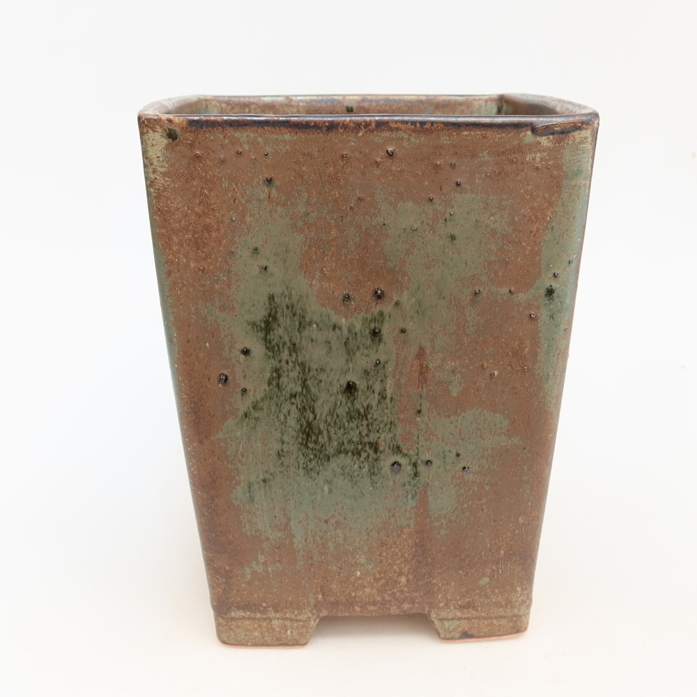 Ceramiczna miska do bonsai 15,5 x 15,5 x 19 cm, kolor brązowy