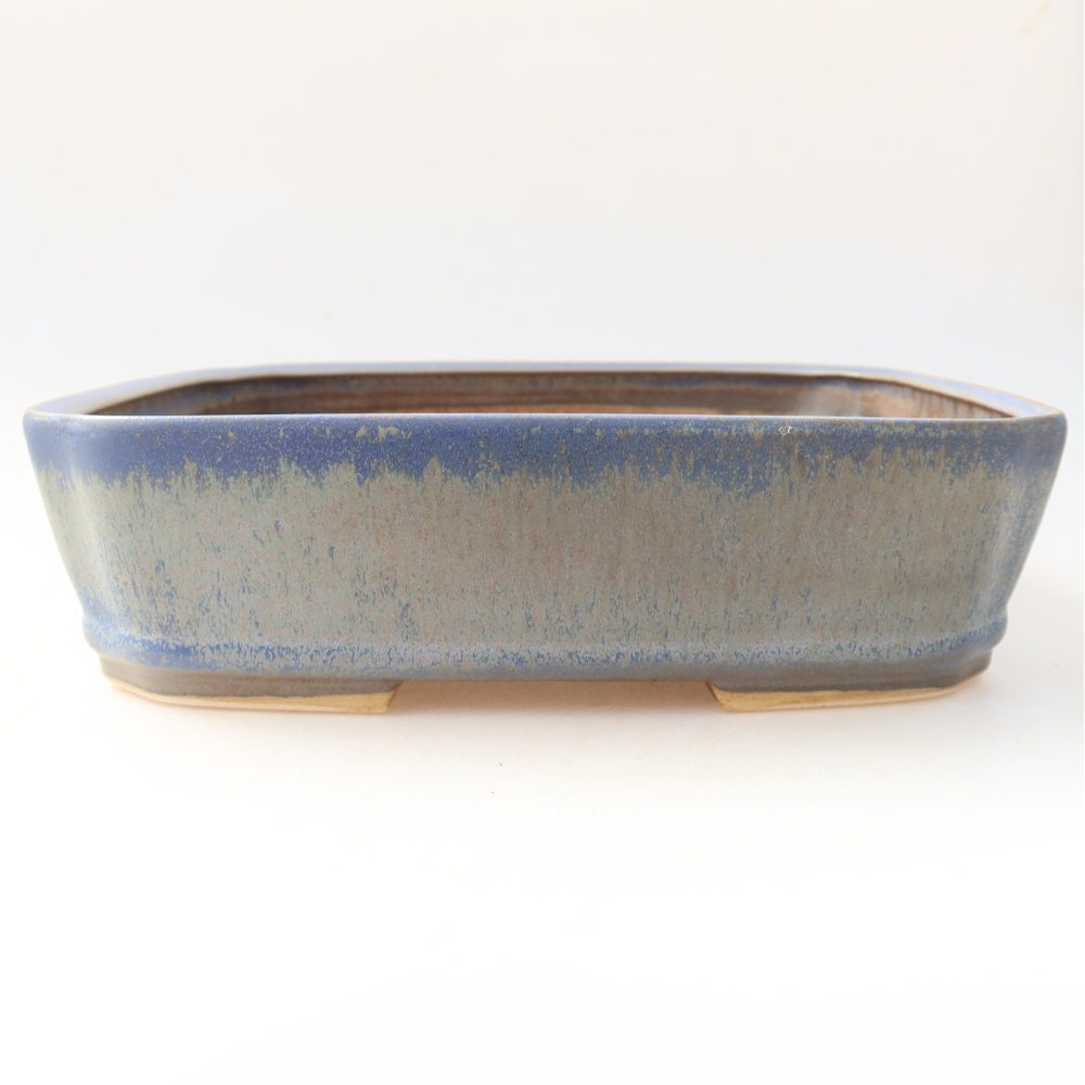 Ceramiczna miska do bonsai 25 x 21 x 6,5 cm, kolor niebieski
