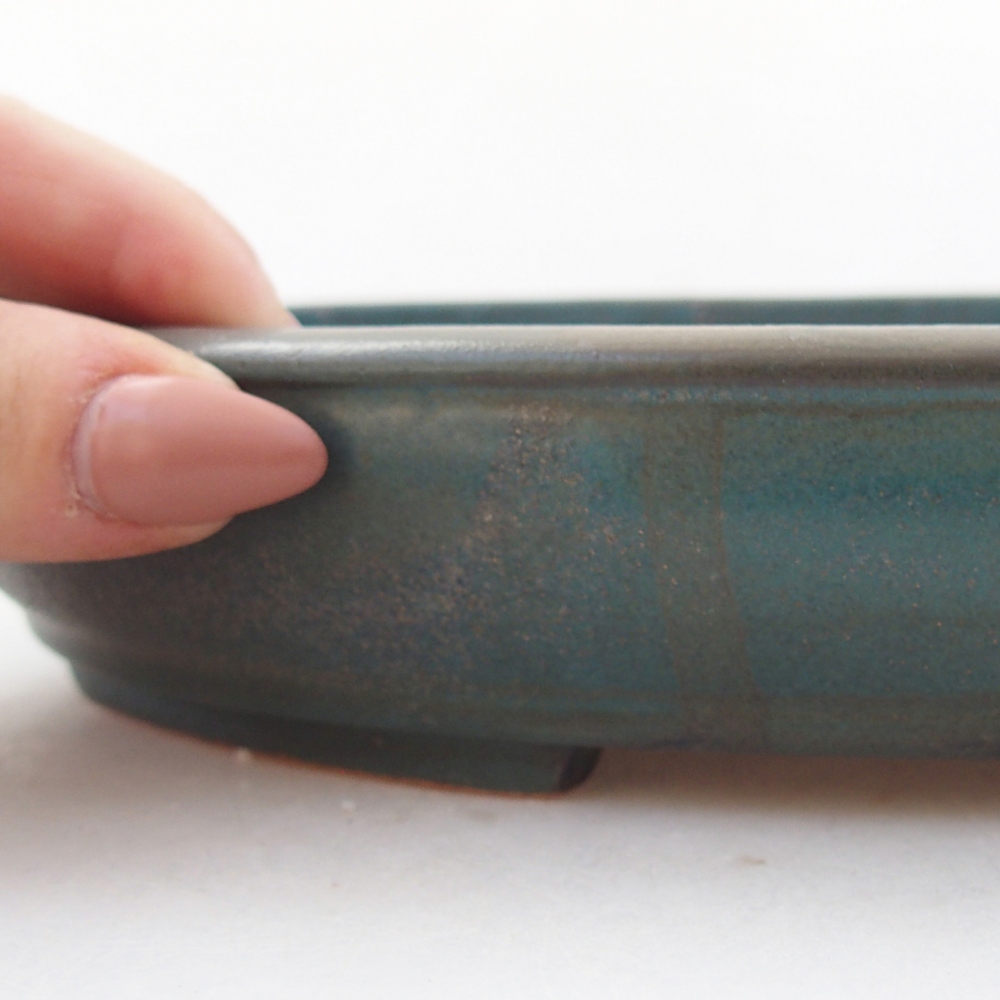 Ceramiczna miska na bonsai 24 x 19,5 x 4 cm, kolor niebieski