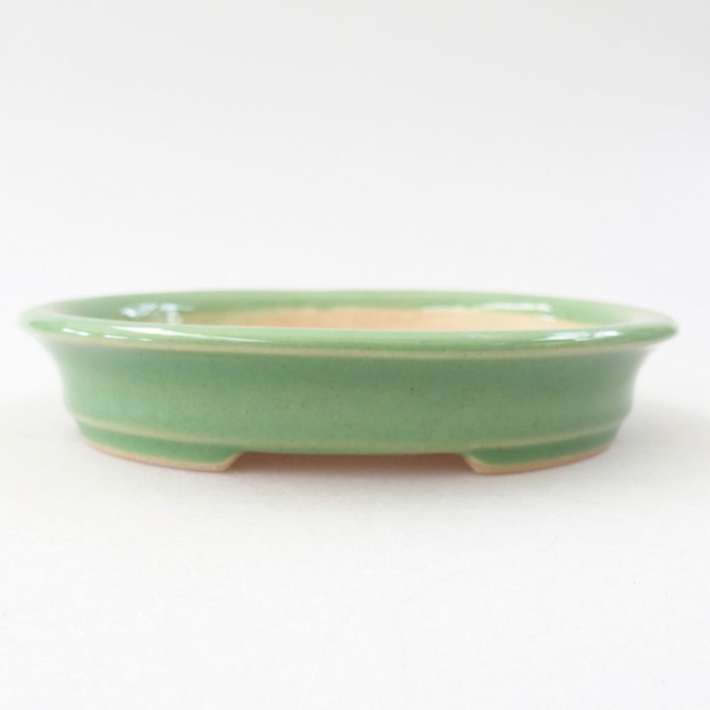 Ceramiczna miska do bonsai 12,5 x 10,5 x 2 cm, zielona