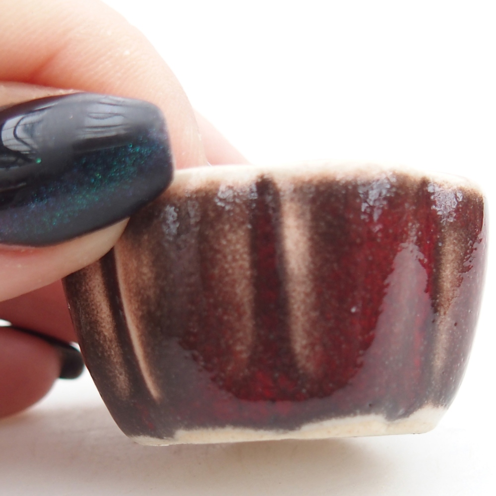 Mini miska do bonsai 4 x 4 x 2 cm, kolor czerwony