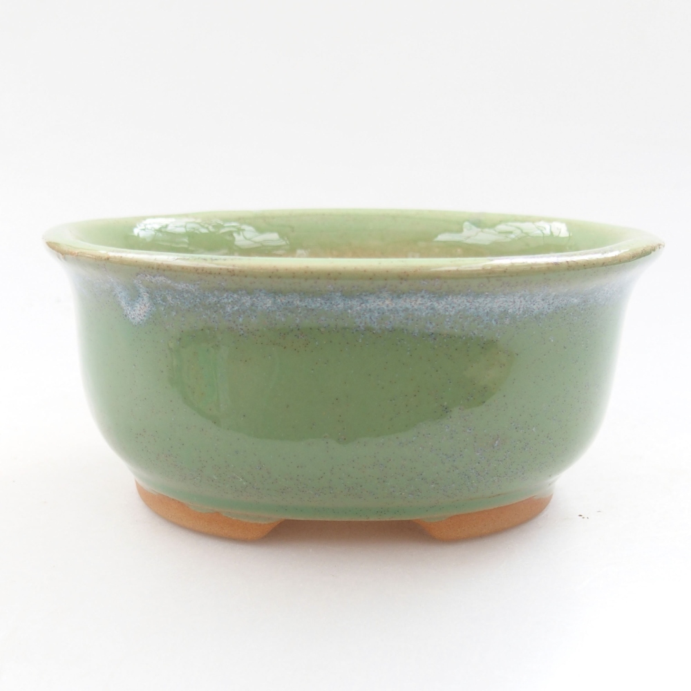 Ceramiczna miska bonsai 12,5 x 10,5 x 5,5 cm, kolor zielony