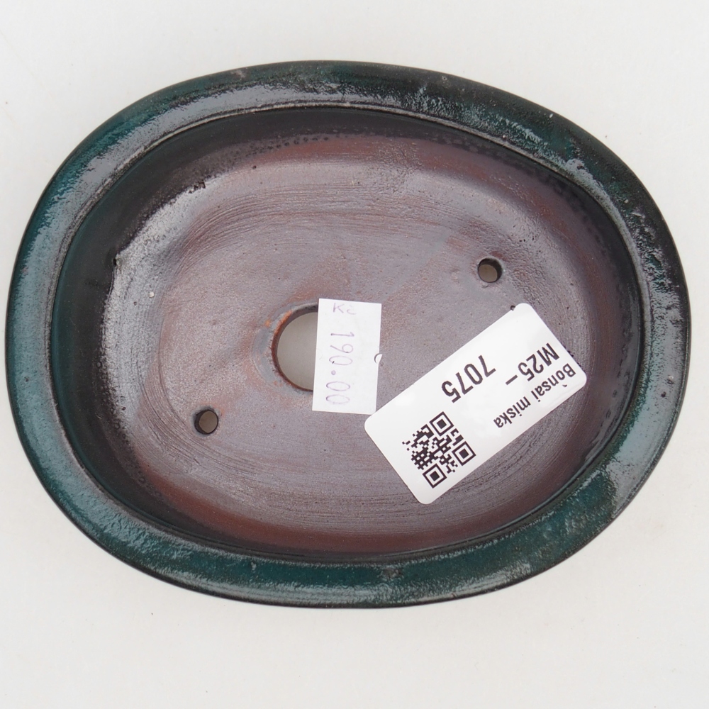 Ceramiczna miska do bonsai 12 x 9,5 x 3,5 cm, zielona