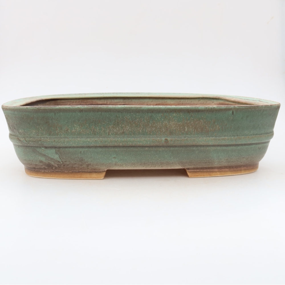 Ceramiczna miska do bonsai 30 x 24,5 x 7,5 cm, kolor zielony