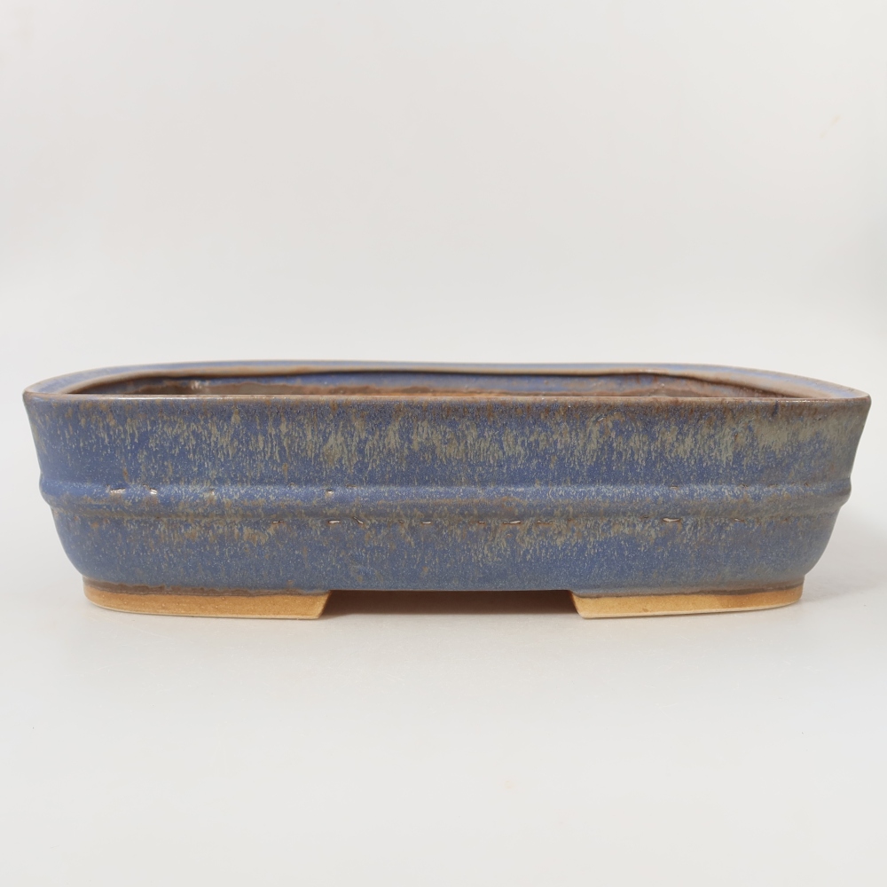Ceramiczna miska na bonsai 29,5 x 25 x 7 cm, kolor niebieski