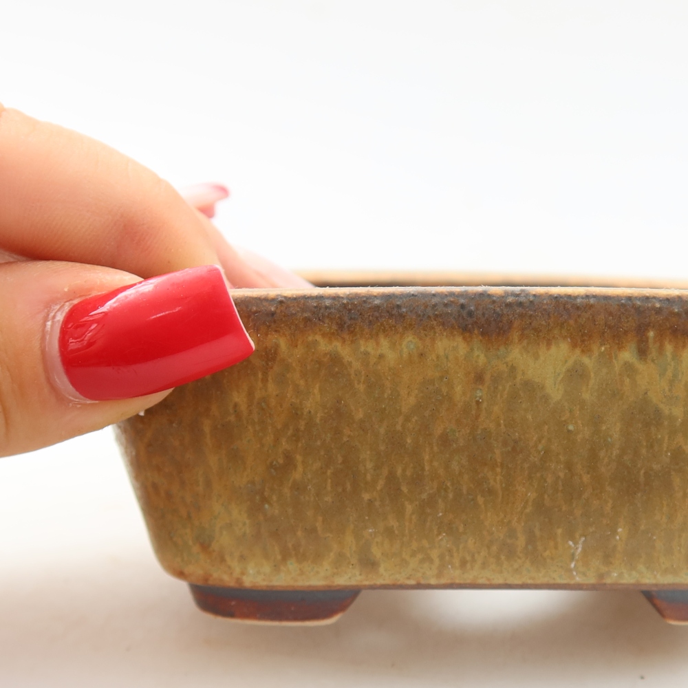 Ceramiczna miseczka do bonsai 10 x 8,5 x 4 cm, kolor zielony