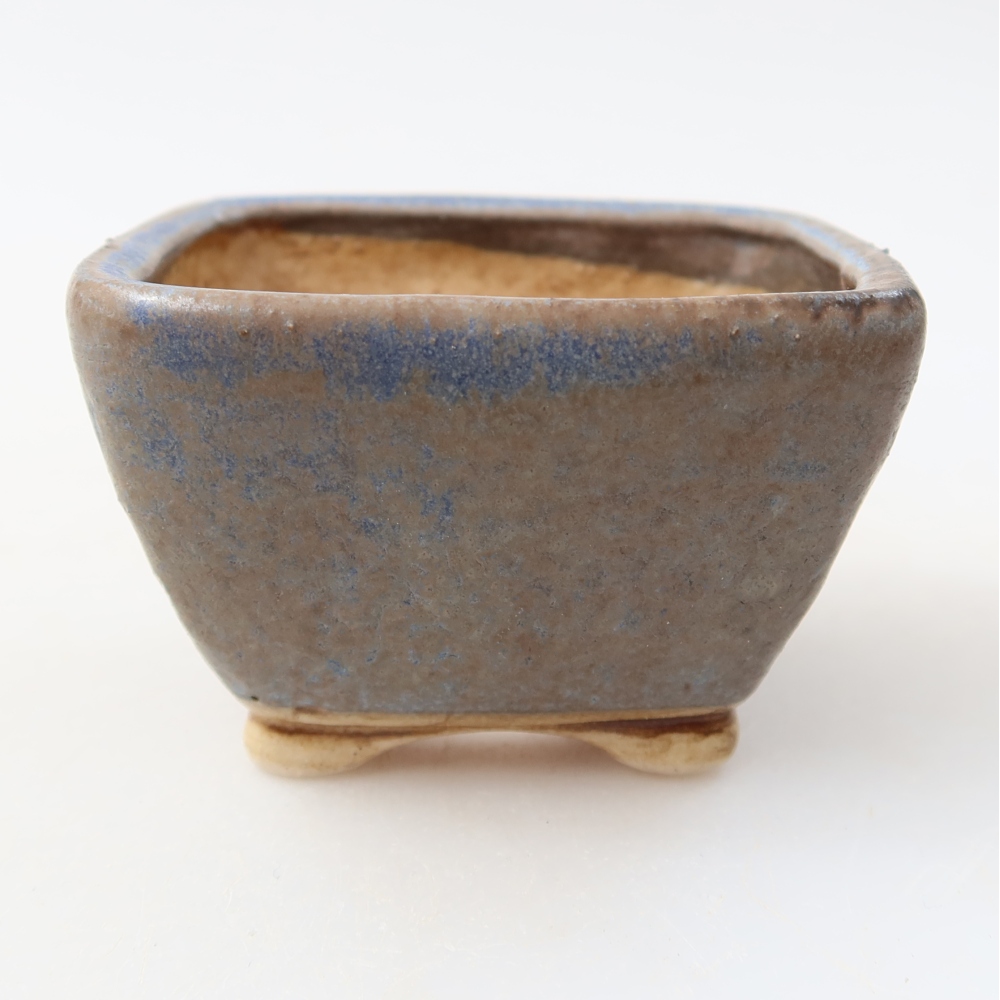 Ceramiczna miska do bonsai 6 x 6 x 4 cm, kolor niebieski