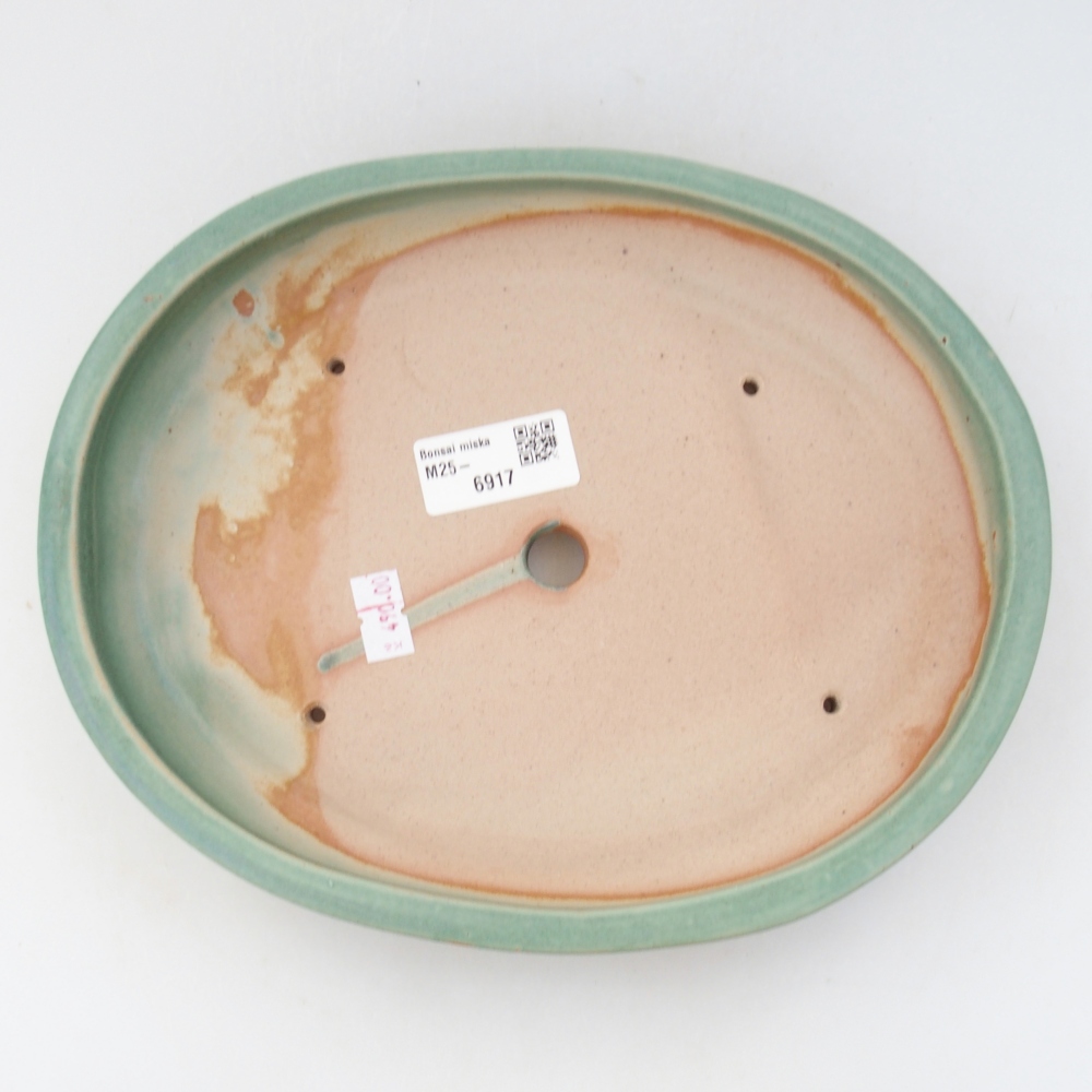 Ceramiczna miska na bonsai 24 x 19,5 x 4 cm, zielona