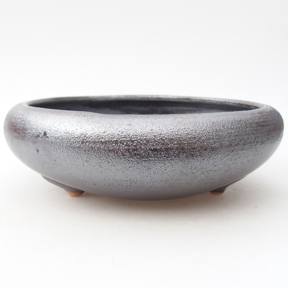Ceramiczna miska bonsai 20 x 20 x 7 cm, kolor metaliczny