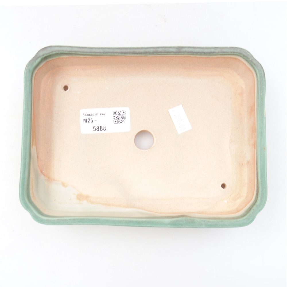 Ceramiczna miska bonsai 18 x 13 x 3,5 cm, kolor zielony