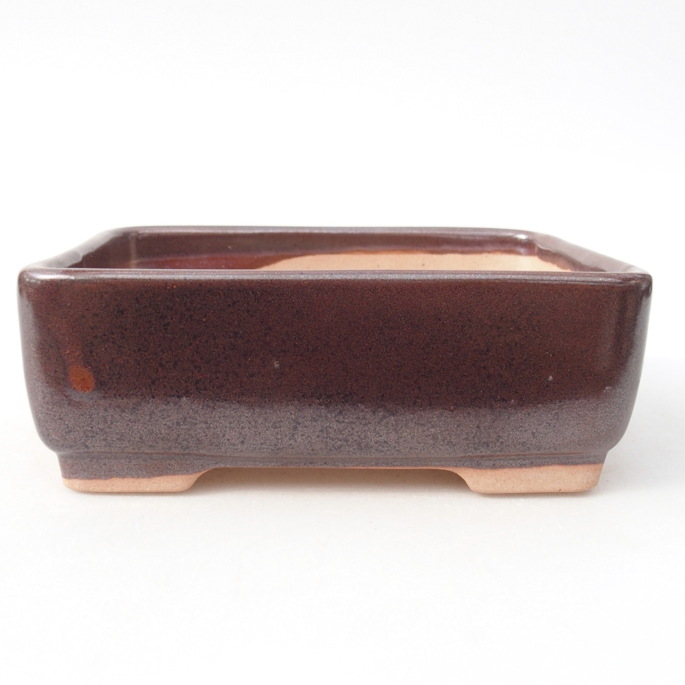 Ceramiczna miska na bonsai 14,5 x 11 x 5,5 cm, brązowa