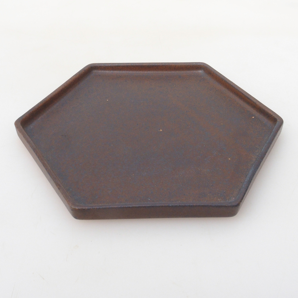 Miska ceramiczna H53 -18,5 x 17 x 1 cm - brązowa