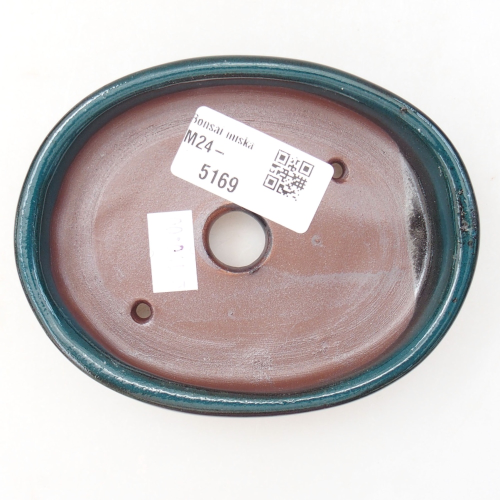 Ceramiczna miska bonsai 11,5 x 9 x 2,5 cm, kolor zielony